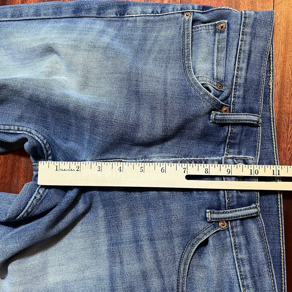 Levis Jeans Men 32x34 Blue Slim Fit Denim Workwear Medium Wash Fade Grunge
